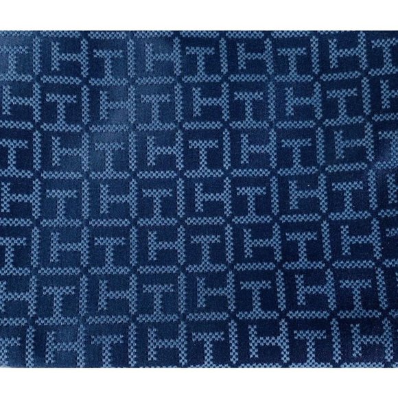 Tommy Hilfiger Womens Wristlet Makeup Bag Wallet Navy Blue TH Monogram Jacquard - Picture 5 of 11
